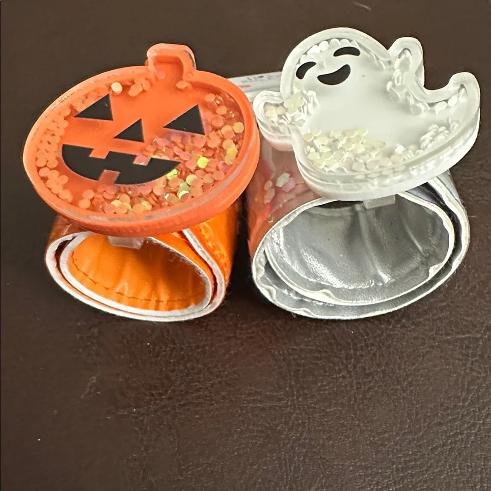 Claire’s Halloween Pumpkin & Ghost Slap Bracelet set